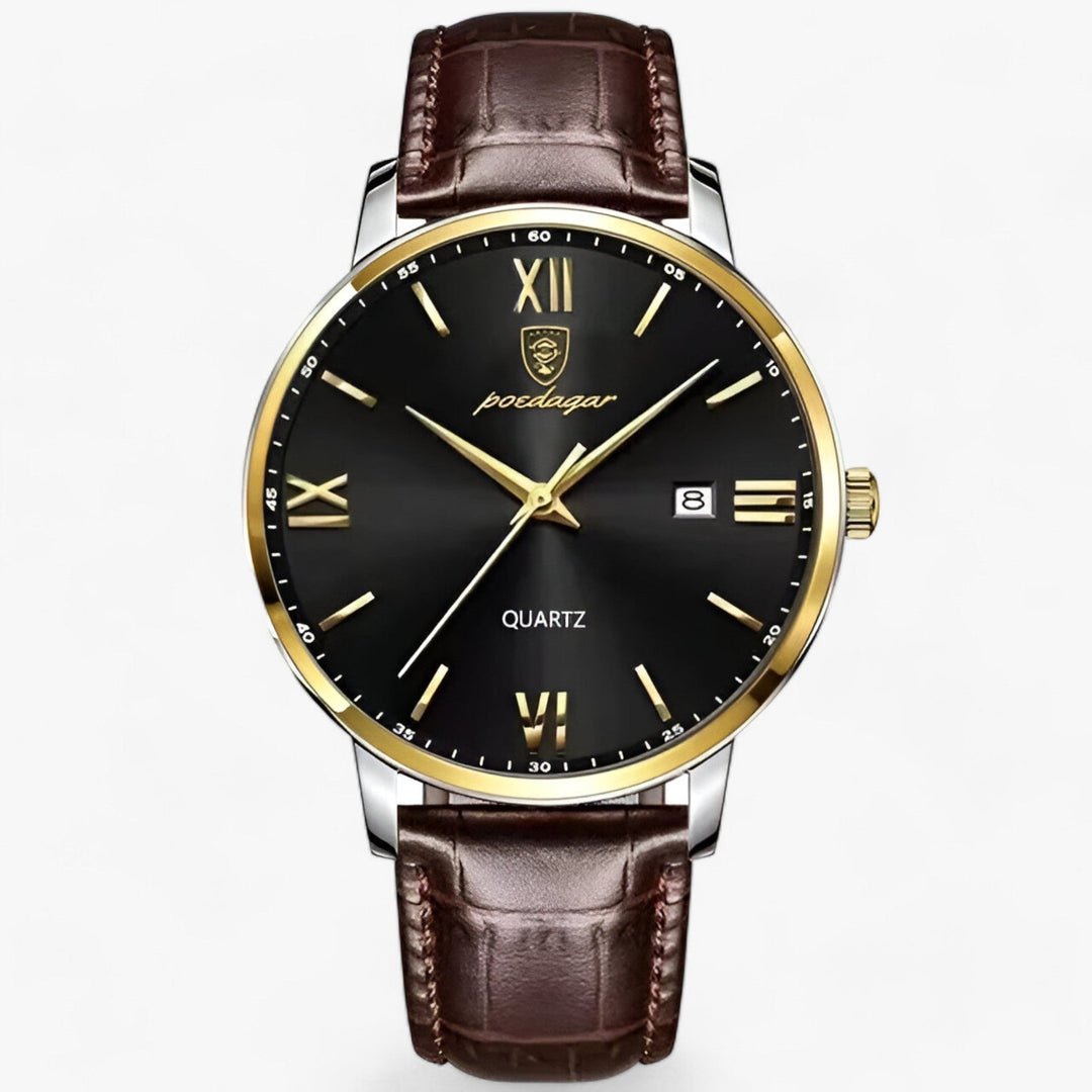 Luxus Herrenarmbanduhr mit Lederband – Adrien