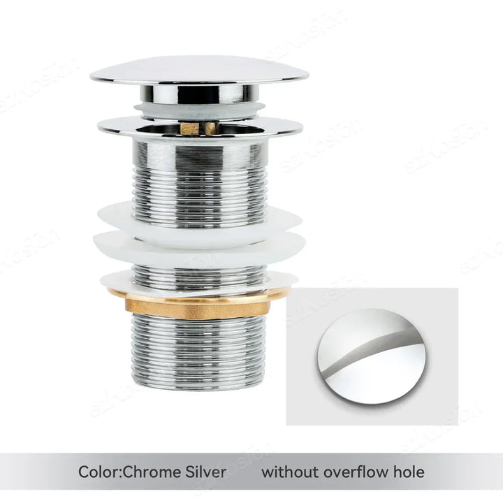Pop‑Up Basin Drain Plug with Overflow Options – Buy 1, Get 1 Free-Brushed Gold-State of Style