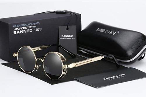 Retro Runde Gepolarisierte Steampunk Sonnenbrille – Argo