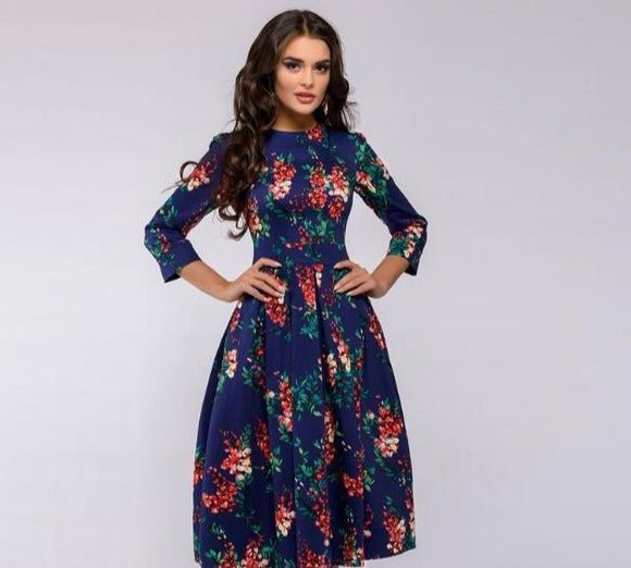 Retro Kleid mit Blumenmuster – Florina