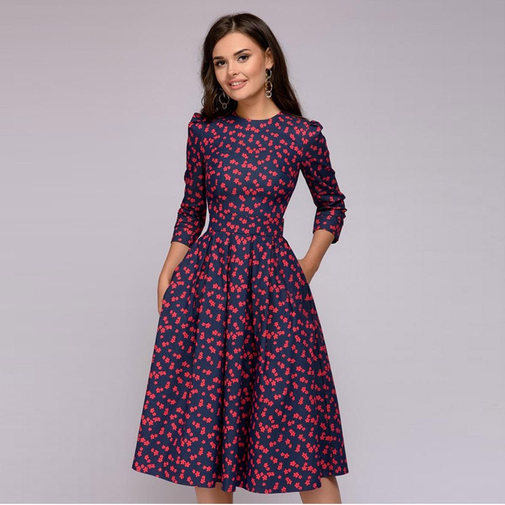Retro Kleid mit Blumenmuster – Florina