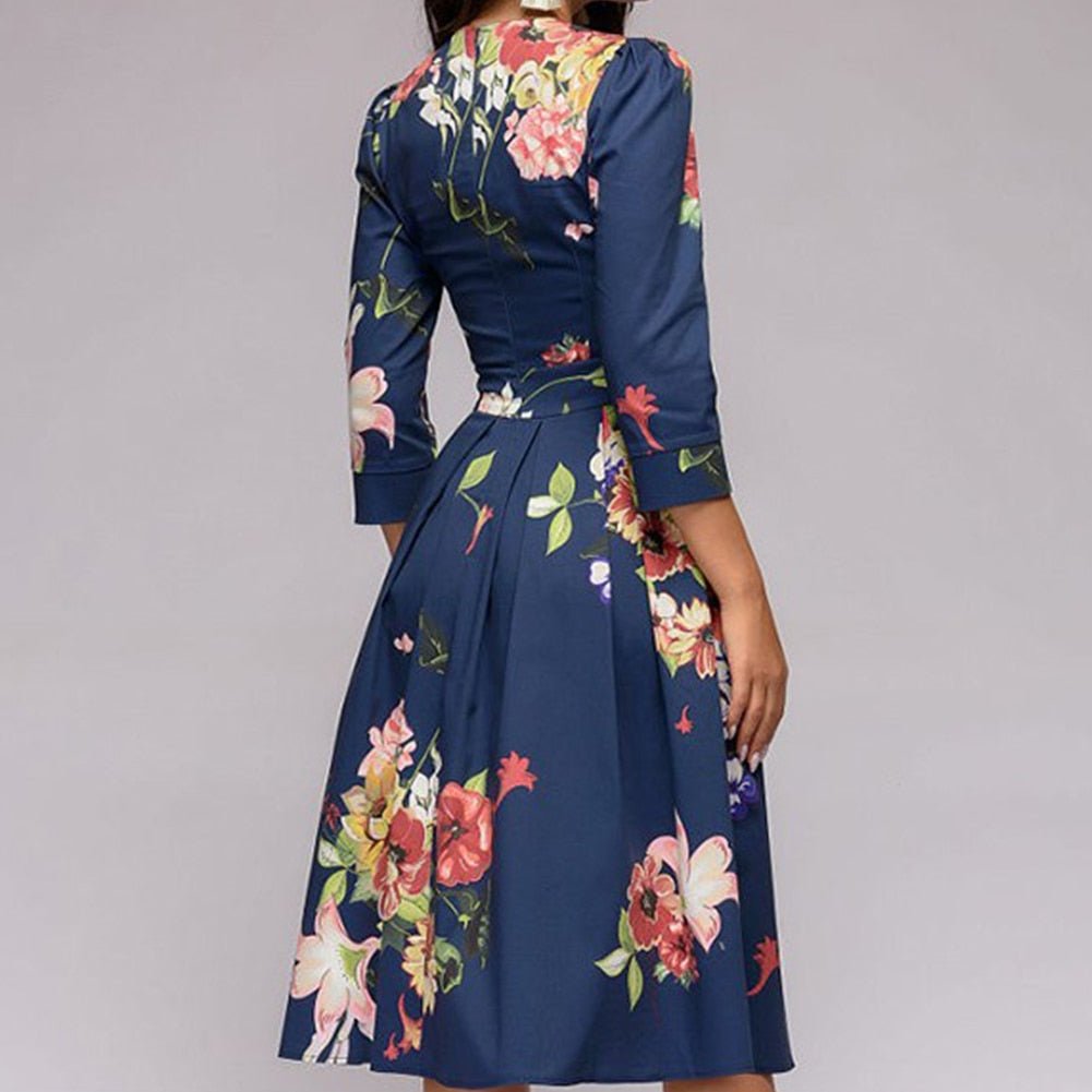 Retro Kleid mit Blumenmuster – Florina