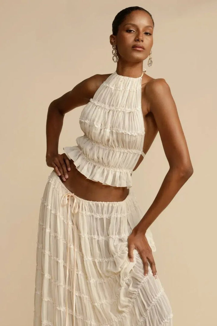 Rugloses Chiffon-Set – Calysta