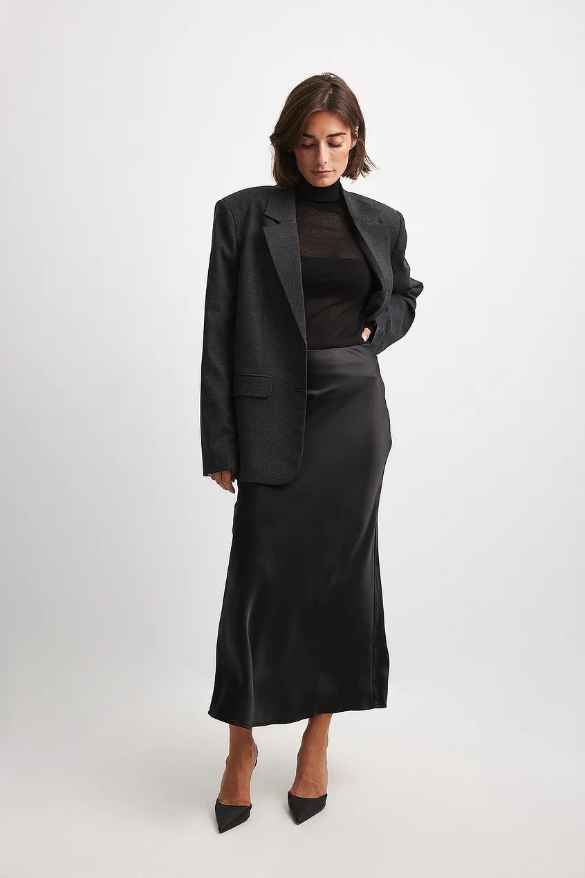 Hohe Taille Satinrock – Leona