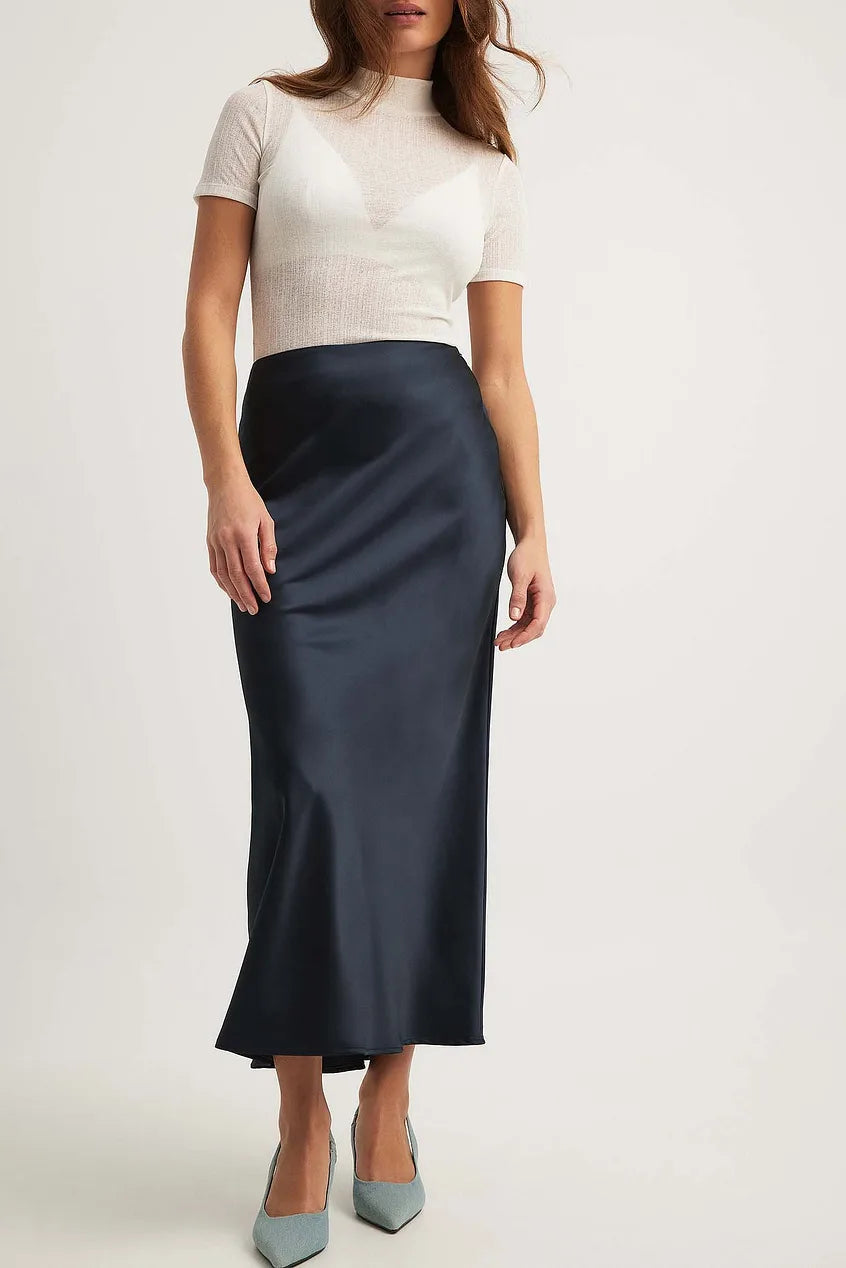 Hohe Taille Satinrock – Leona