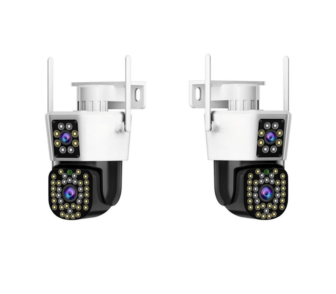 Set von 2 Sicherheitskameras mit Doppelobjektiv – DualGuard Max 2-Pack