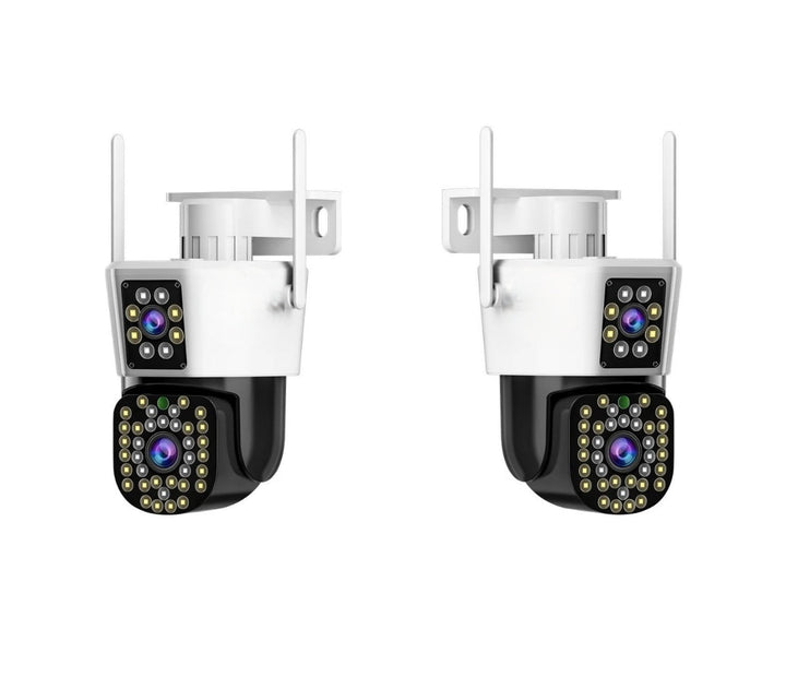 Set von 2 Sicherheitskameras mit Doppelobjektiv – DualGuard Max 2-Pack