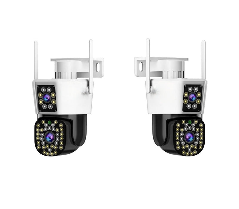 Set von 2 Sicherheitskameras mit Doppelobjektiv – DualGuard Max 2-Pack