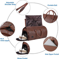 Konvertierbare PU-Leder-Kleidungs-Duffel – Handgepäck Weekender Reisetasche