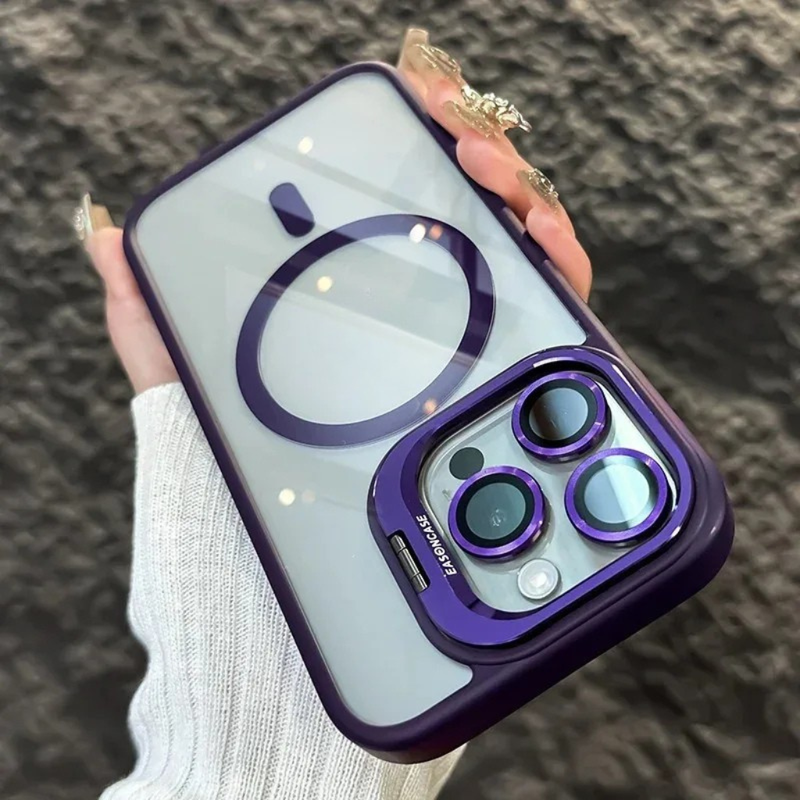 Stoßfeste magnetische Handytasche mit Glasschutz und Ständer