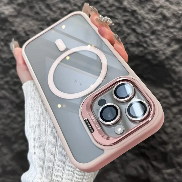 Stoßfeste magnetische Handytasche mit Glasschutz und Ständer