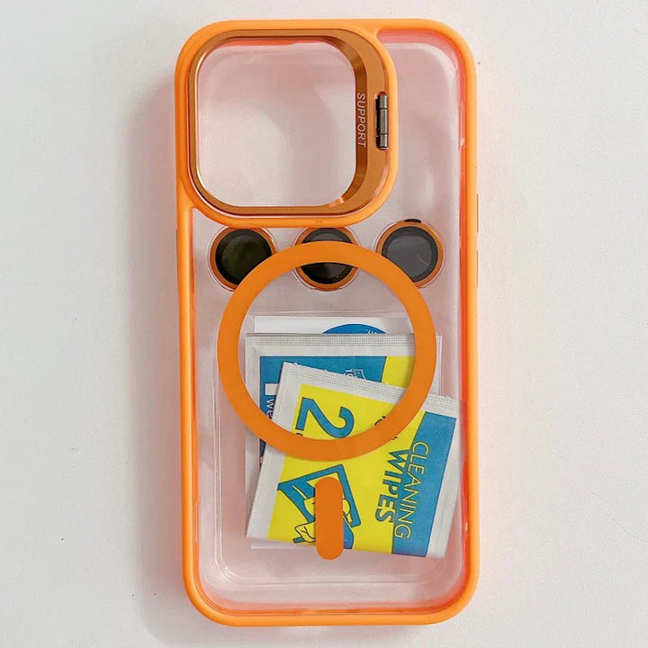 Stoßfeste magnetische Handytasche mit Glasschutz und Ständer