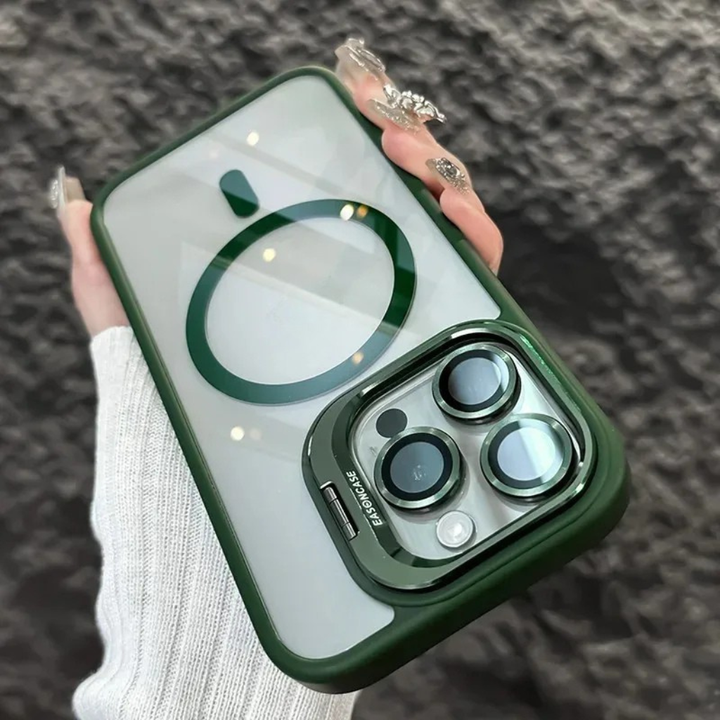Stoßfeste magnetische Handytasche mit Glasschutz und Ständer