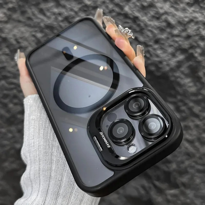 Stoßfeste magnetische Handytasche mit Glasschutz und Ständer