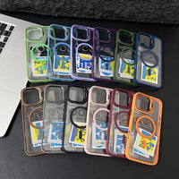 Stoßfeste magnetische Handytasche mit Glasschutz und Ständer
