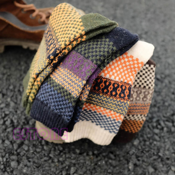 4er-Set Vintage-Herbstsocken – Nordlicht
