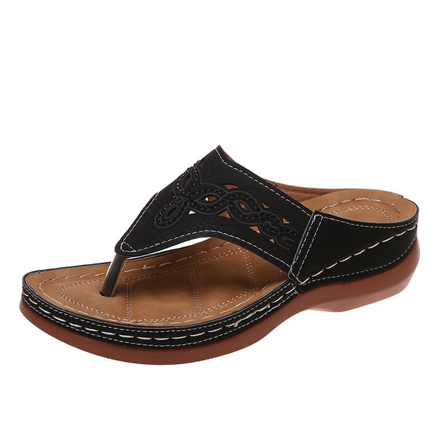 Orthopädische Massagesandalen mit Wedge-Sohle – Soraya
