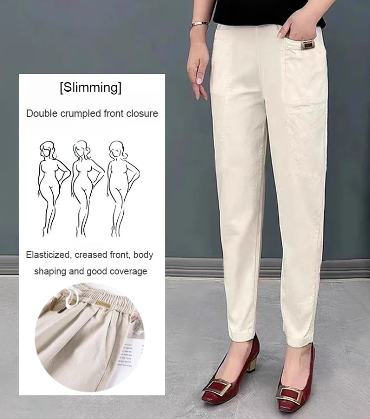 Leichte Sommerhose aus Baumwolle mit Stretchbund – Linnea