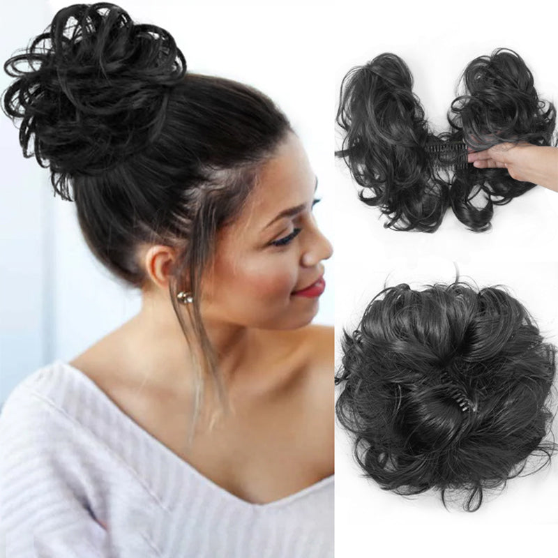 Messy Clip-in Bun mit Seitenclip – Elina