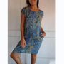Botanisches Sommerkleid mit Rundhals & floraler A-Linienform – Elvira