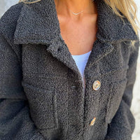 Kurze Teddyjacke - Dion | Warm mit stilvollem Reverskragen