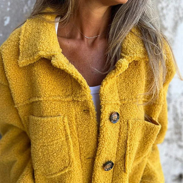 Kurze Teddyjacke - Dion | Warm mit stilvollem Reverskragen
