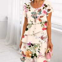 Geblümtes Wasserfall-Sommerkleid mit verstellbaren Trägern – Leona