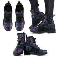 Damen-Stiefeletten mit Herbstlaub- und Mondmotiv – Selene