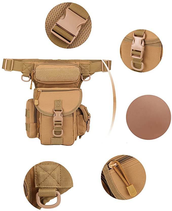 Strapazierfähige Taktische Oberschenkel-Tasche für Herren – Wasserdichtes Multi-Taschen-Design