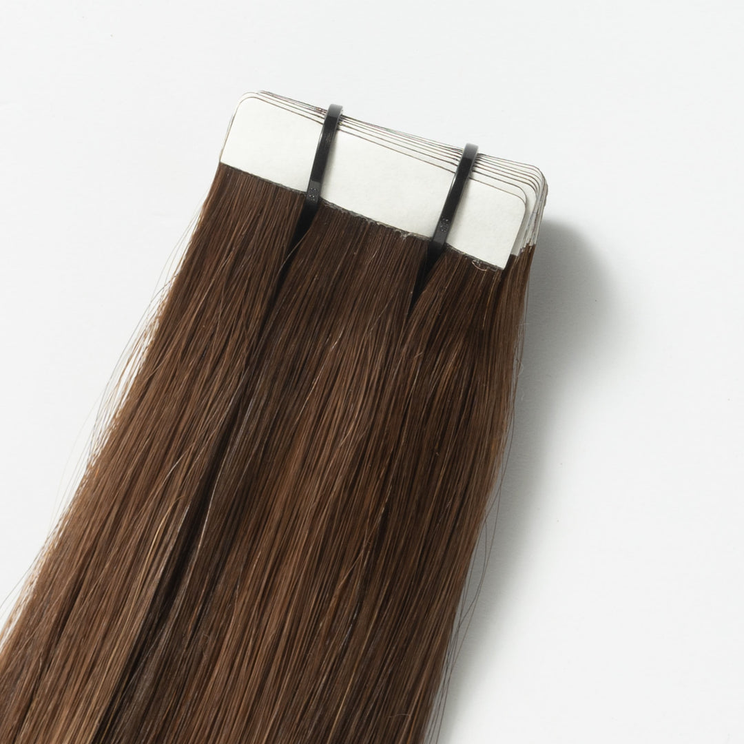 Tape-in Haarverlängerungen – Veloura Tape (Warme Braune Balayage 2+7)