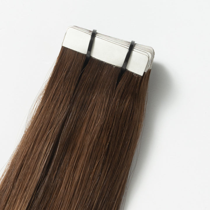 Tape-in Haarverlängerungen – Veloura Tape (Warme Braune Balayage 2+7)