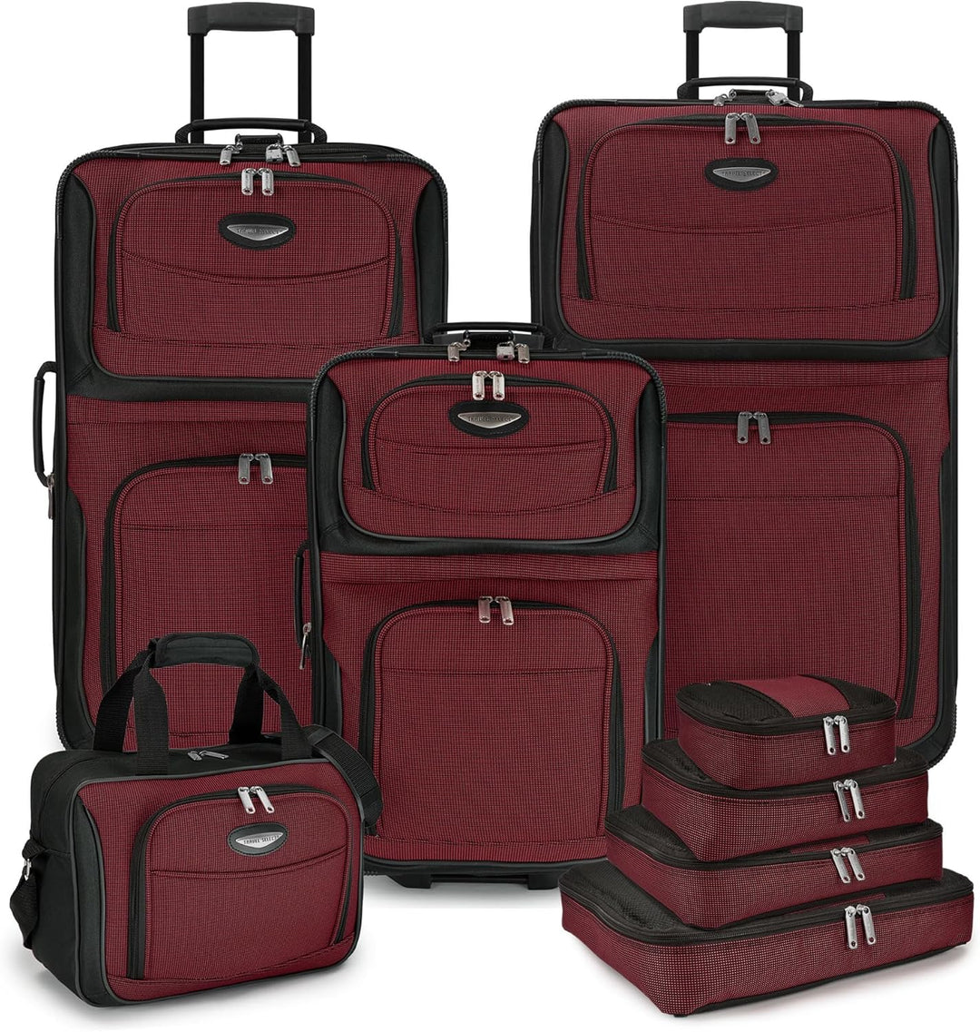 8-teiliges Softshell-Kofferset mit Packwürfeln und TSA-Schloss – TravelMax