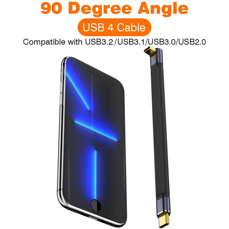 USB4 Elbow Connector Cable – 40Gbps, 240W PD & 8K Video Output (Buy 1, Take 1 FREE)-240W 40Gbps FPC U-State of Style