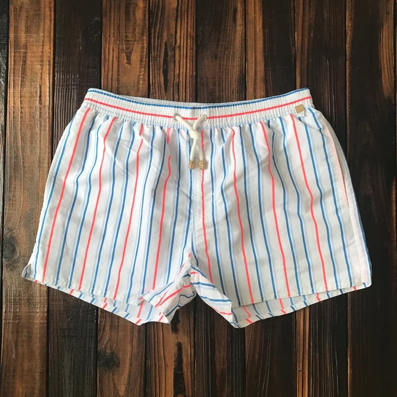 Gestreifte Herren-Shorts mit elastischem Bund – Matteo