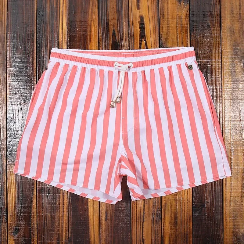 Gestreifte Herren-Shorts mit elastischem Bund – Matteo