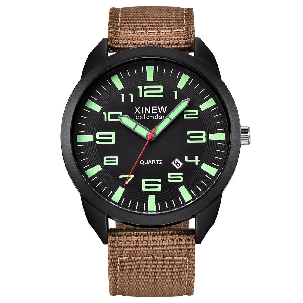 Quartz Uhr mit Leuchtzifferblatt & Kalender – Lumo