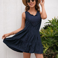 Ärmelloses Sommerkleid mit V-Ausschnitt – Lina