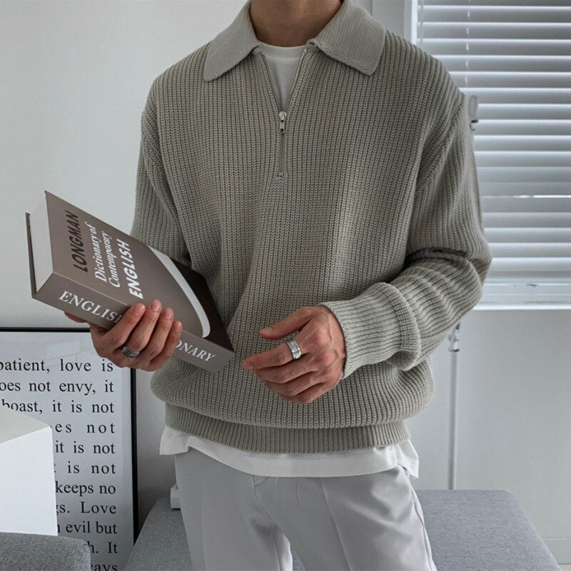 Herren Sweatshirt mit Reißverschluss-Kragen – Jonas
