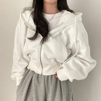 Damen Weste kurz geschnitten mit Kapuze und Oversized Passform – Rinette
