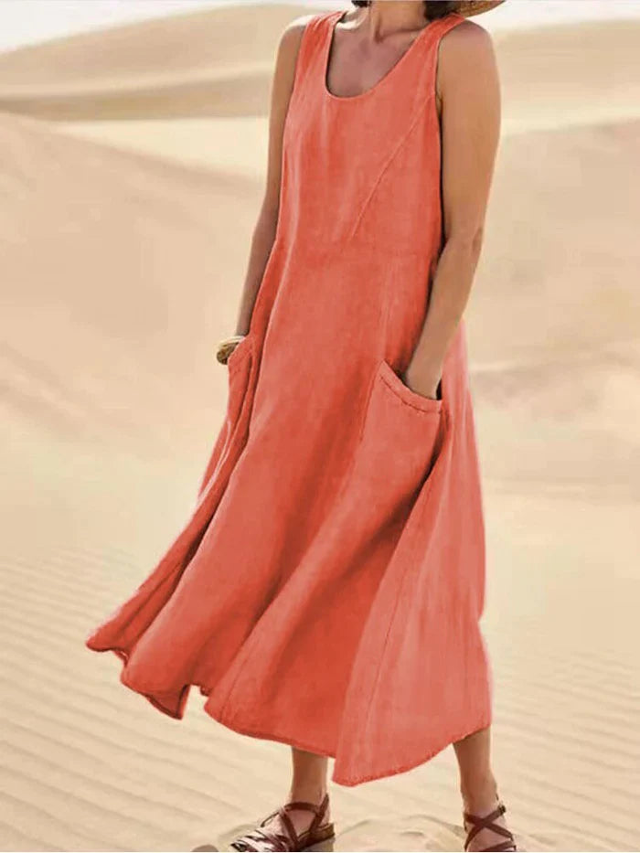 Leinenkleid mit Taschen - Lina