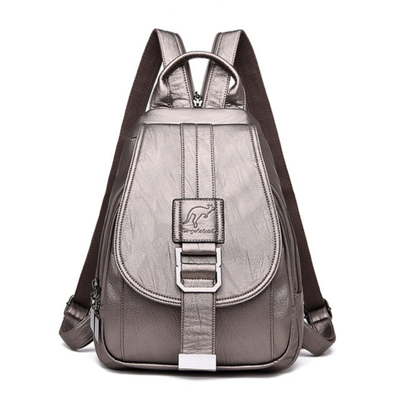 Premium wasserdichter Lederrucksack für Damen