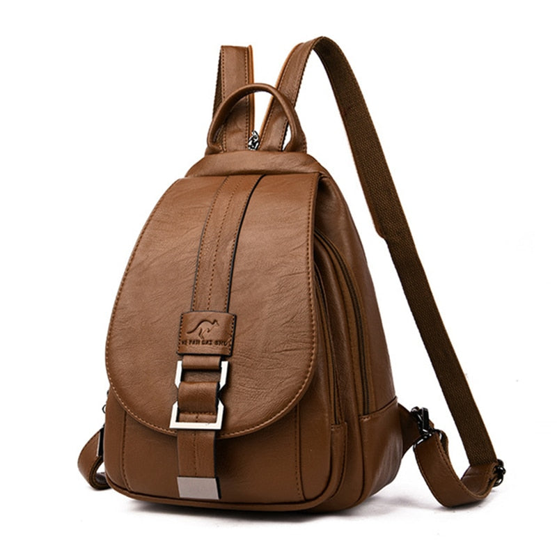 Premium wasserdichter Lederrucksack für Damen