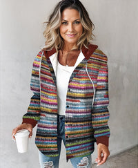 Warm gestrickte Damenjacke mit Kapuze – Noëlle