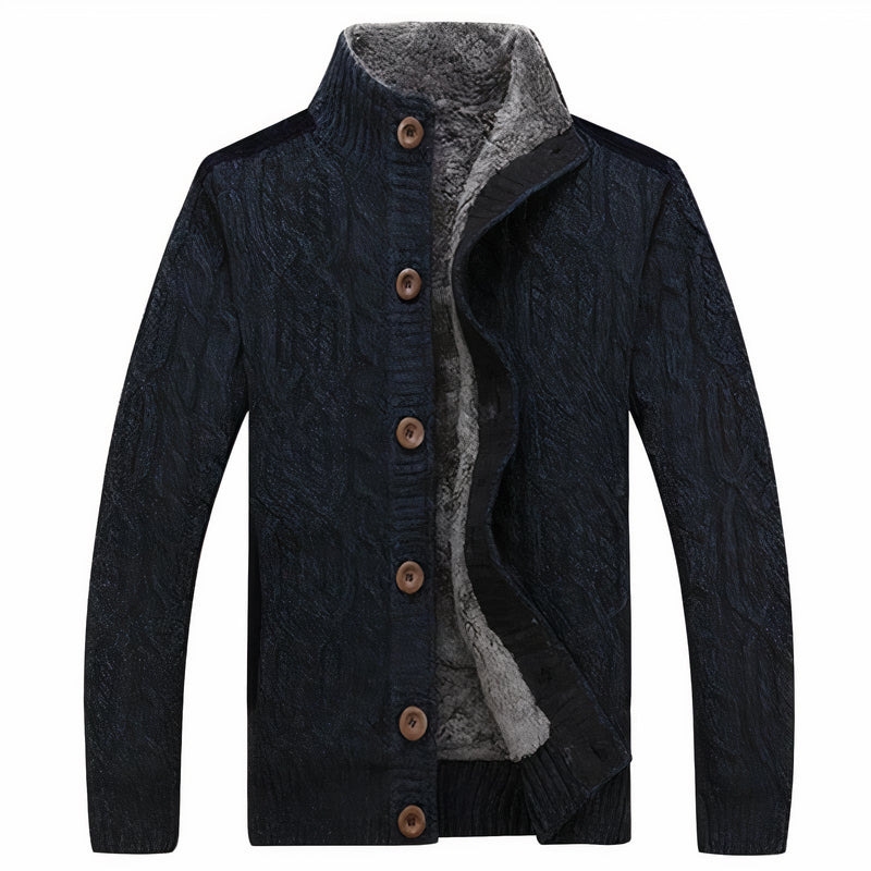 Herren Strickjacke mit warmer Innenfutter – Tobias