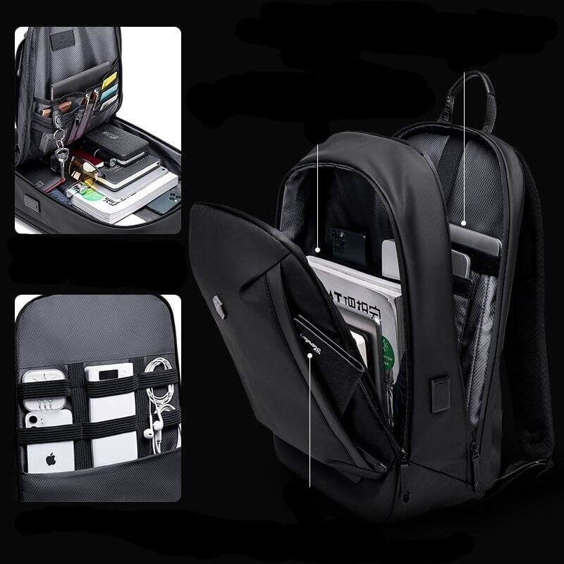 Wasserabweisender multifunktionaler Rucksack mit Anti-Diebstahl-Fächern – AllCarry