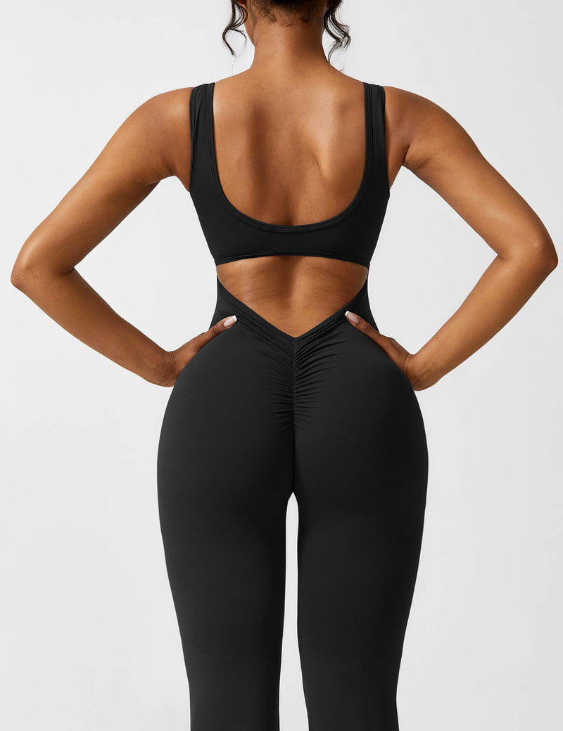 Rückenfreier Jumpsuit mit Schlaghose – Liv