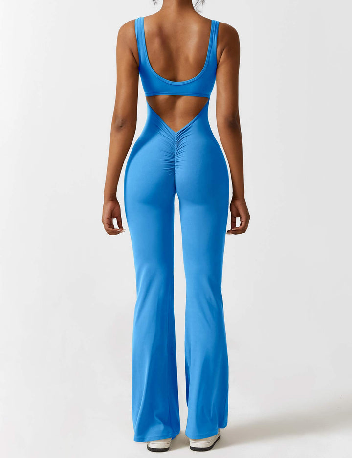 Rückenfreier Jumpsuit mit Schlaghose – Liv