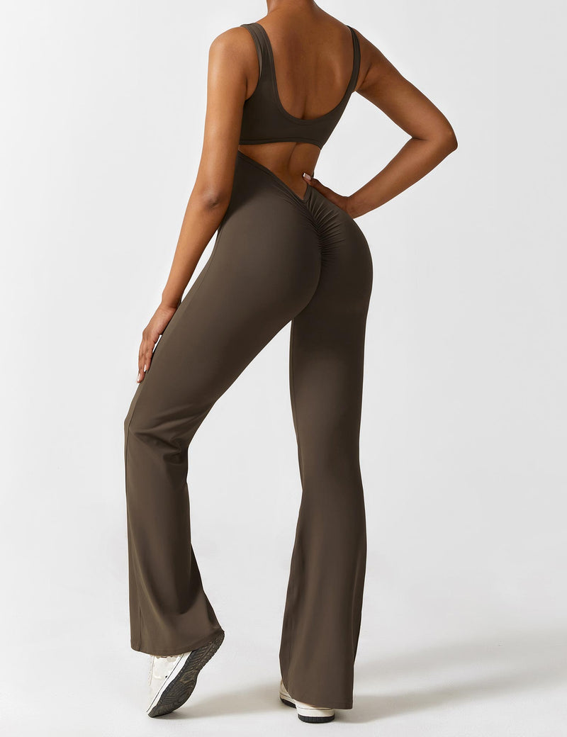 Rückenfreier Jumpsuit mit Schlaghose – Liv