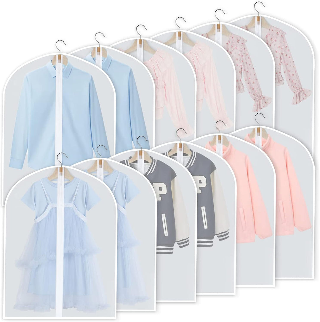 PEVA Kleidersack-Set – 12er-Pack Hängende Kleiderhüllen in 3 Größen (Kaufe 1, erhalte 1 GRATIS)